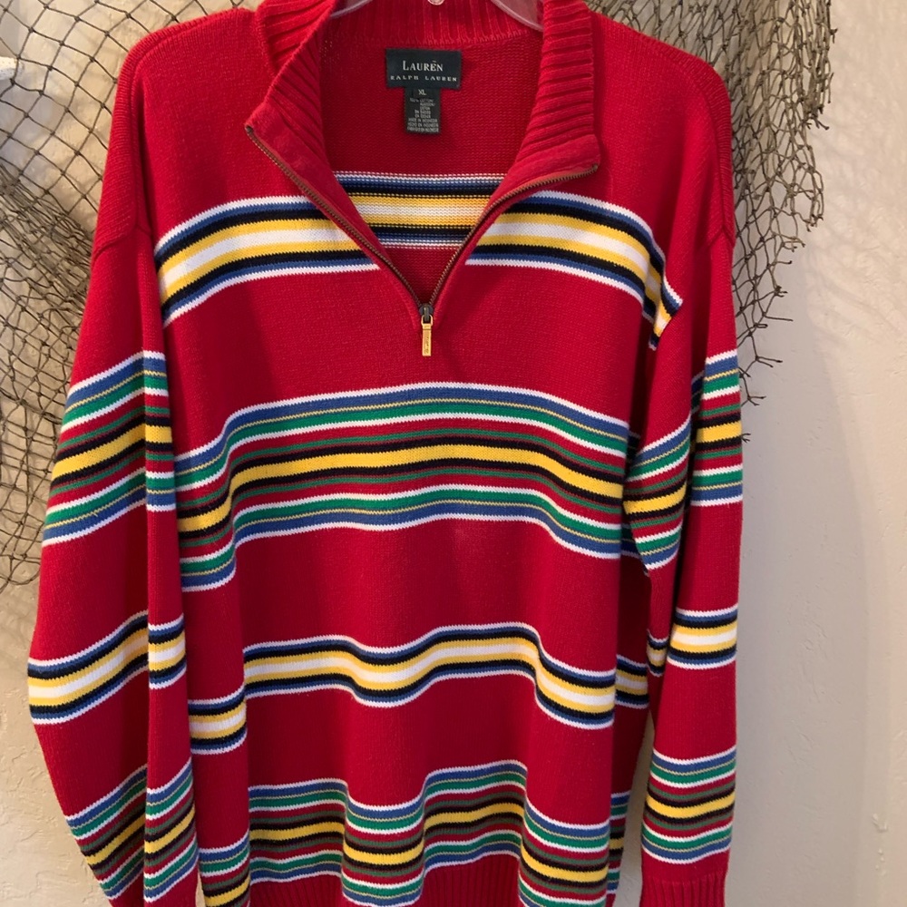 Lauren Ralph Lauren 1/4 zip Striped Sweater